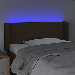 Avis vidaXL Tête de lit à LED Marron foncé 93x16x78/88 cm Tissu