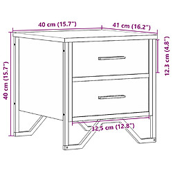 vidaXL Table de chevet noir 40x41x40 cm bois d’ingénierie pas cher