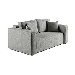 Bestmobilier Topaze - canapé droit 2 places - en tissu velours relief Topaze - canapé droit 2 places - en tissu velours relief - Gris