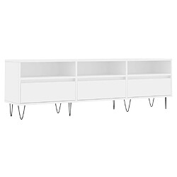 vidaXL Meuble TV blanc 150x30x44,5 cm bois d'ingénierie