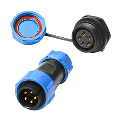 Acheter 5 Broches Aviations Connecteurs Mâle Femelle Plug Cuivre IP68 Panneau Connecteurs Prise Étanche SP13mm