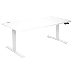 Acheter Decoshop26 Bureau table d'ordinateur réglable en hauteur électriquement 160x80cm 53kg MDF blanc, blanc 04_0001413