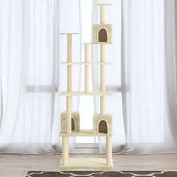 vidaXL Arbre à chat avec griffoirs en sisal Crème 188 cm