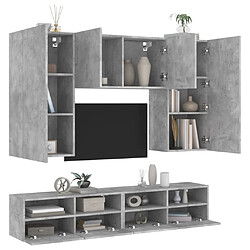 vidaXL Unités murales TV 5 pcs gris béton bois d'ingénierie