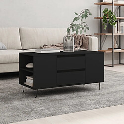 Maison Chic Tabls basse,Table Console pour salon noir 102x44,5x50 cm bois d'ingénierie -MN26188