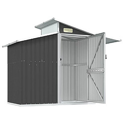 Helloshop26 Abri de jardin cabane cabanon maison de stockage remise extérieur hangar outils robuste 270 x 130 x 208,5 cm acier galvanisé anthracite 02_0022210