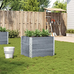 vidaXL Jardinière gris 80x60 cm bois massif de pin