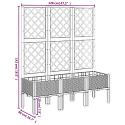 vidaXL Jardinière avec treillis marron 120x40x142 cm PP pas cher