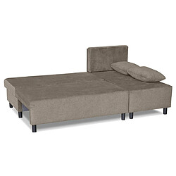 Avis Bestmobilier Gloria - canapé d'angle réversible 4 places convertible avec coffre en tissu texturé