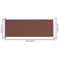 vidaXL Auvent latéral rétractable de patio 117x300 cm Marron pas cher