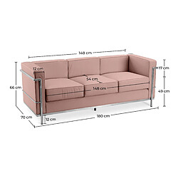 ICONIK INTERIOR Canapé en Cuir - 3 Places - Kart Blanc pas cher