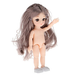 Avis Belle Poupée Fille Articulée 16cm Corps Nu Cheveux Bouclés Gris