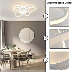 NETTLIFE Plafonnier LED Design Moderne avec Télécommande 77W Dimmable Salon Lampe de Cuisine pour Chambre Cuisine Couloir Bureau pas cher