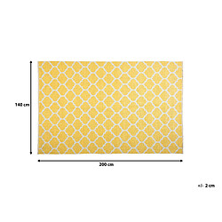 Beliani Tapis d'extérieur rectangulaire réversible jaune canaris 140 x 200 AKSU