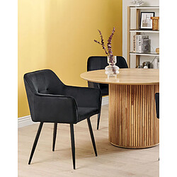 Beliani Chaise de salle à manger JASMIN Set de 2 Velours Noir