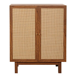 Acheter Mendler Highboard HWC-M51, Commode Armoire Sideboard, compartiments de rangement, bois massif Mango Kubu Rattan 98x79x42cm ~ aspect noyer