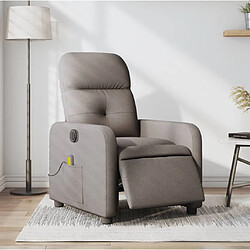 vidaXL Fauteuil de massage inclinable électrique Taupe Tissu