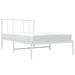 Acheter vidaXL Cadre de lit métal sans matelas et tête de lit blanc 100x200 cm