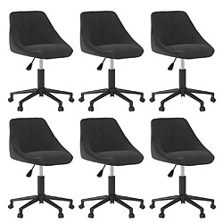 vidaXL Chaises pivotantes à manger lot de 6 noir velours 