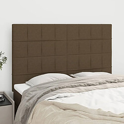 vidaXL Têtes de lit 4 pcs Marron foncé 72x5x78/88 cm Tissu