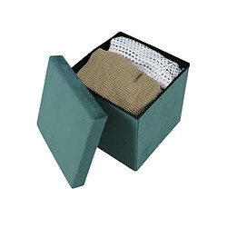 Urban Living Pouf de rangement pliable Kube en velours côtelé - Céladon