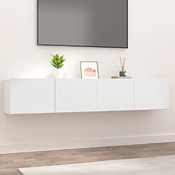 Maison Chic Meubles TV 2 pcs pour salon Blanc 80x30x30 cm Bois d'ingénierie -MN88056