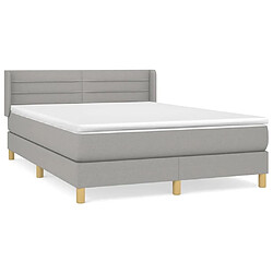 Maison Chic Lit Adulte - Lit simple Lit à sommier tapissier avec matelas moelleux - Meuble de Chambre - Gris clair 140x200cm Tissu -MN73075