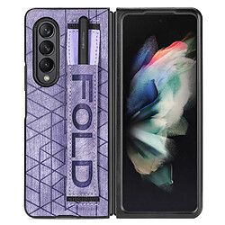 Coque en TPU + PU anti-rayures avec porte-stylo élastique pour votre Samsung Galaxy Z Fold3 5G - violet