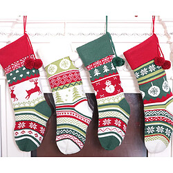 C331 4PCS Chaussettes de modèle de flocon de neige de Noël Sac-cadeau Sac de bonbons de Noël Sac de décoration de Noël Pendentif pour la fête de Noël