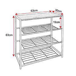 Helloshop26 Range chaussures meuble avec assise debout en métal bois pour couloir 63x30x42cm 19_0000416