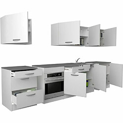 Acheter Tbs Cuisine complète OSLO - 300cm - Blanc - Plan de travail inclus