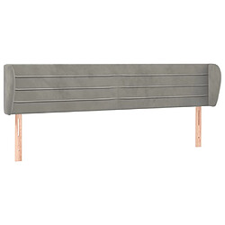 Maison Chic Tête de lit scandinave avec oreilles,meuble de chambre Gris clair 163x23x78/88 cm Velours -MN87035