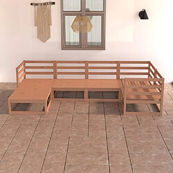 Maison Chic Salon de jardin 6 pcs - Table et chaises d'extérieur - Mobilier/Meubles de jardin Moderne marron miel bois de pin massif -MN65774