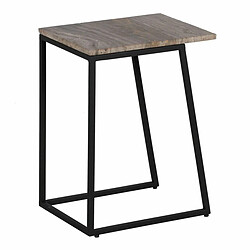 BigBuy Home Table d'appoint 45 x 35 x 63,5 cm Marron Crème Marbre Fer (2 Unités) pas cher