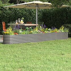 vidaXL Lit surélevé de jardin Acier enduit de poudre 332x40x36 cm gris