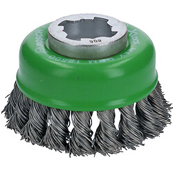 BOSCH Brosse boisseau à fils torsadés X-LOCK 75mm - Heavy for Inox