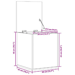 vidaXL Boîte de rangement chêne fumé 40x42x46 cm bois d'ingénierie pas cher