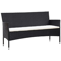 Avis Maison Chic Salon de jardin 5 pcs + coussins - Mobilier/Meubles de jardin - Table et chaises d'extérieur Résine tressée Noir -MN19982