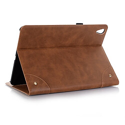 Wewoo Housse Étui Coque en cuir PU avec rabat horizontal de style rétro pour iPad Pro12,9 pouces 2018avec support et emplacements cartes et porte-monnaie Marron pas cher