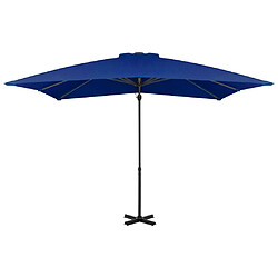 Maison Chic Parasol Jardin | Parasol déporté et mat en aluminium Bleu azuré 250x250 cm - GKD34301