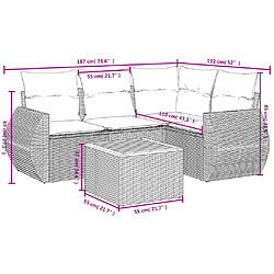 Avis Maison Chic Salon de jardin avec coussins 5 pcs | Ensemble de Table et chaises | Mobilier d'Extérieur beige résine tressée -GKD76890