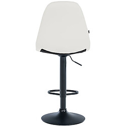 Avis Decoshop26 Tabouret de bar x1 avec repose-pieds hauteur réglable pivotant assise en PVC blanc cadre métallique noir 10_0004819