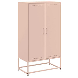 vidaXL Buffet haut rose 68,5x38,5x123,5 cm acier