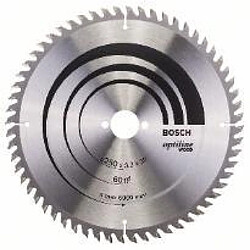 Lame pour scie circulaire Optiline Wood Ext 250mm Z.60 WZ Larg coupe.3,2mm BOSCH