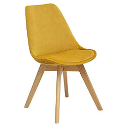 Atmosphera, Createur D'Interieur Chaise Baya en velours jaune ocre - ATMOSPHERA