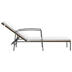 Acheter Maison Chic Chaise longue de jardin avec coussin | Bain de soleil Relax | Transat résine tressée marron -GKD95350