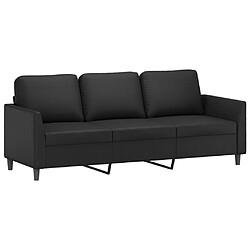 Avis vidaXL Ensemble de canapés 3 pcs avec coussins Noir Similicuir