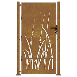 Avis vidaXL Portail de jardin 105x180 cm acier corten conception d'herbe