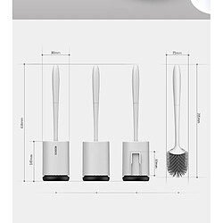 Avis Universal Brosse de toilette en silicone brosse douce brosse murale brosse sanitaire kit kit de nettoyage en caoutchouc thermoplastique durable. Porte-brosse de toilette