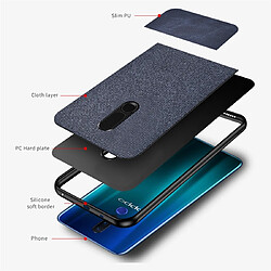 Avis Wewoo Coque Rigide Housse de protection en tissu PU épissage antichoc pour OPPO F11 Pro bleu